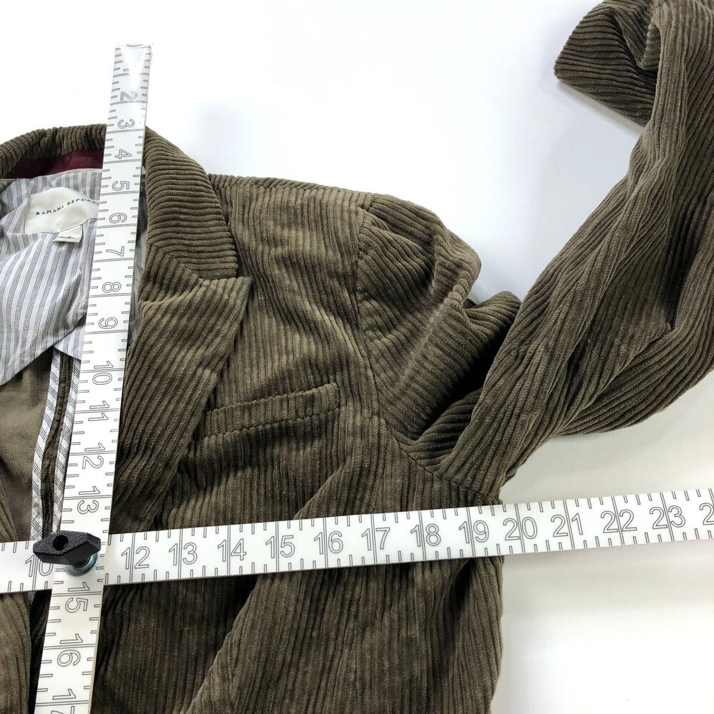 Banana Republic 16 Corduroy 100% Cotton Womens One Button Blazer Jacket Olive - Picture 6 of 13